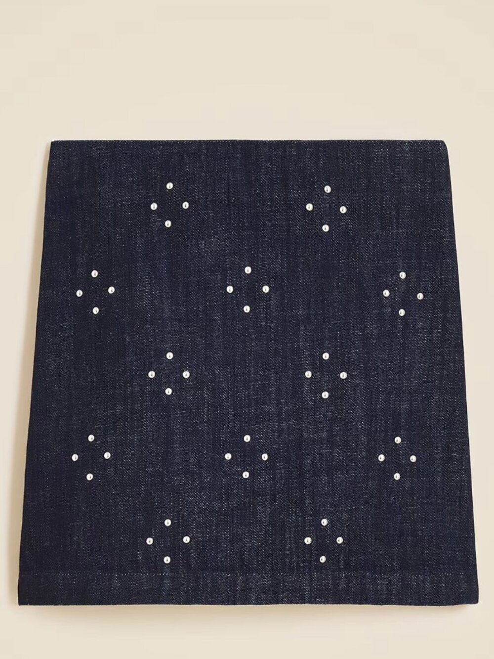 j.crew mini denim skirt with stud embellishments. size: 2. Color: rinse wash.